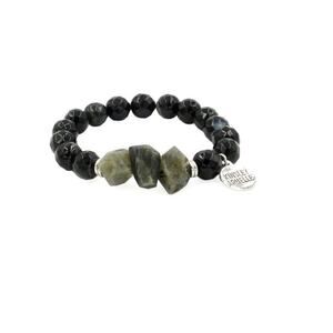 RETAIL $45 Kinsley Armelle Mineral Collection Coal Bracelet*Black Obsidian*STONE